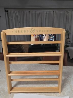 Herbs & Spices Wooden Spice Rack - Light Natural